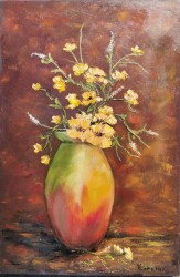 Ikebana cu flori galbene